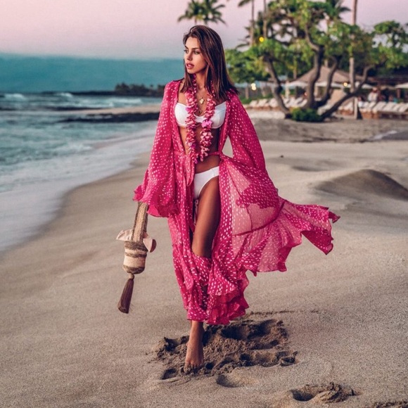 Other - New! Berry Ruffle Kimono/Cover-Up